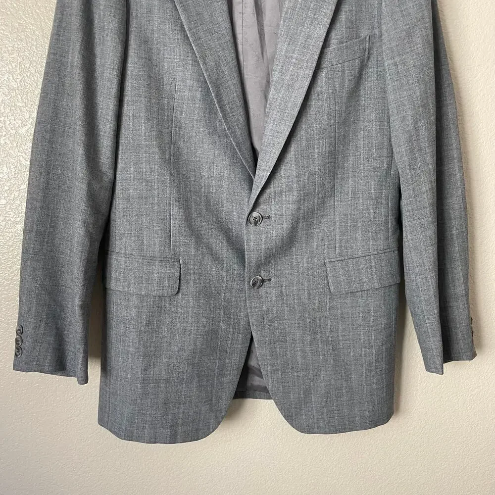 Vintage Yves Saint Laurent Blazer Mens 40 Gray Single Breasted Luxury Preppy‎